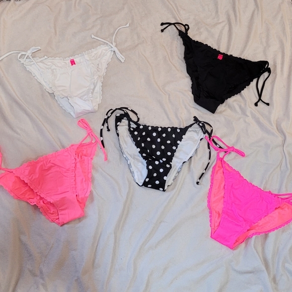 RARE 5 PAIRS NEW VS STRING RUCHED BIKINI BOTTOMS - Picture 2 of 15
